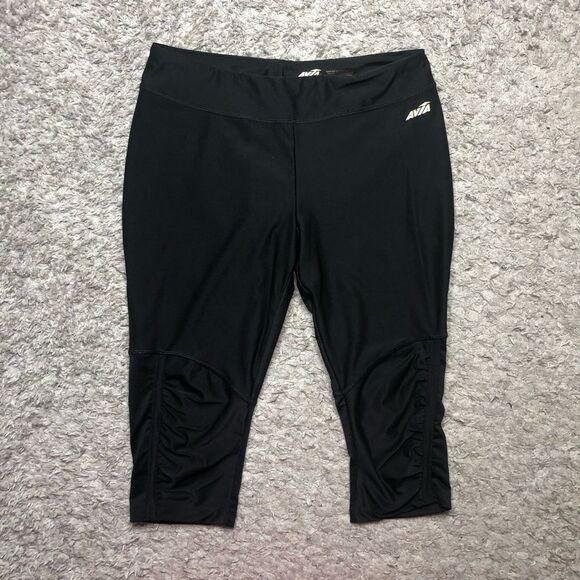 Avia black crop leggings with mesh details - Picture 1 of 4